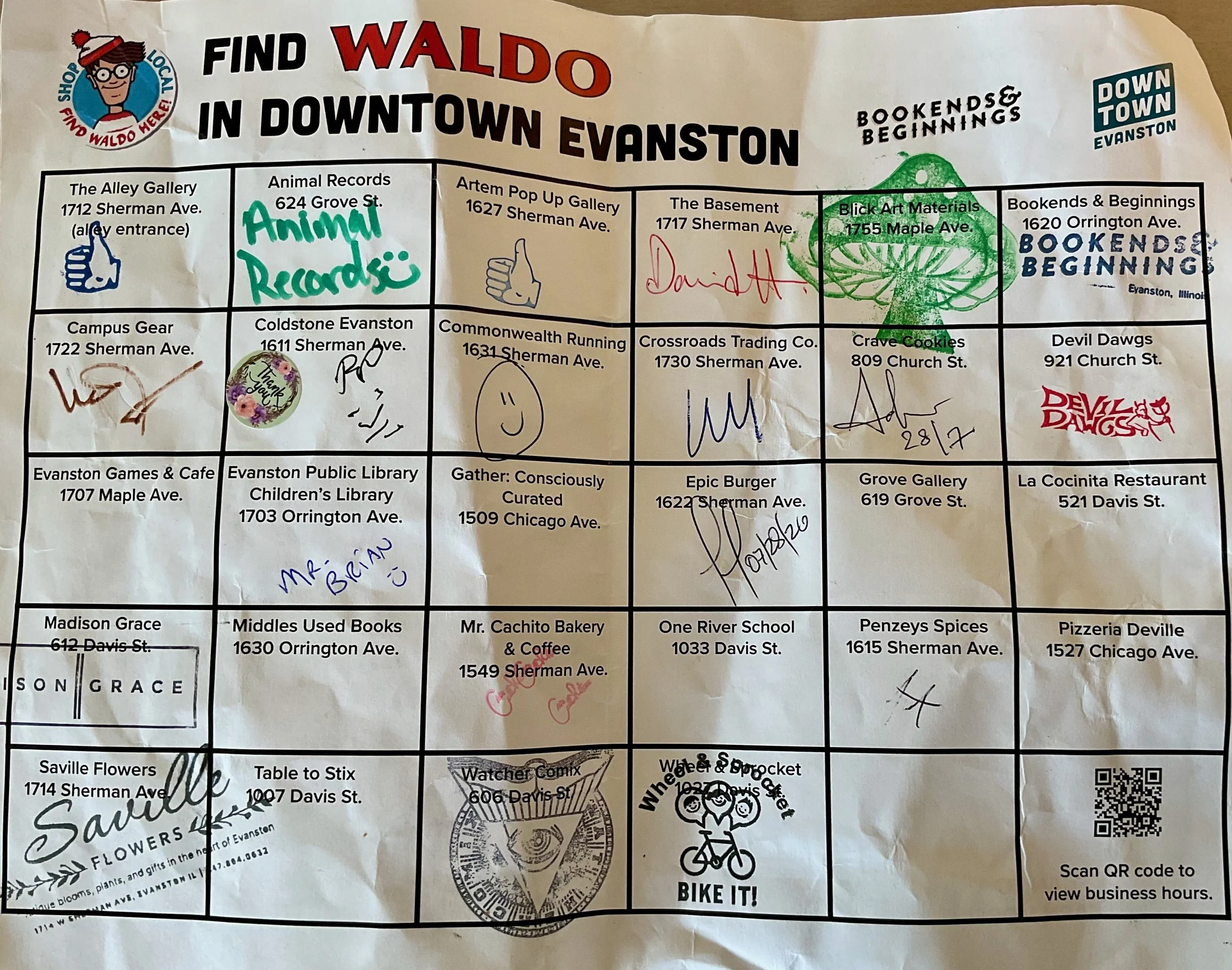 Find  Waldo in downtown Evanston