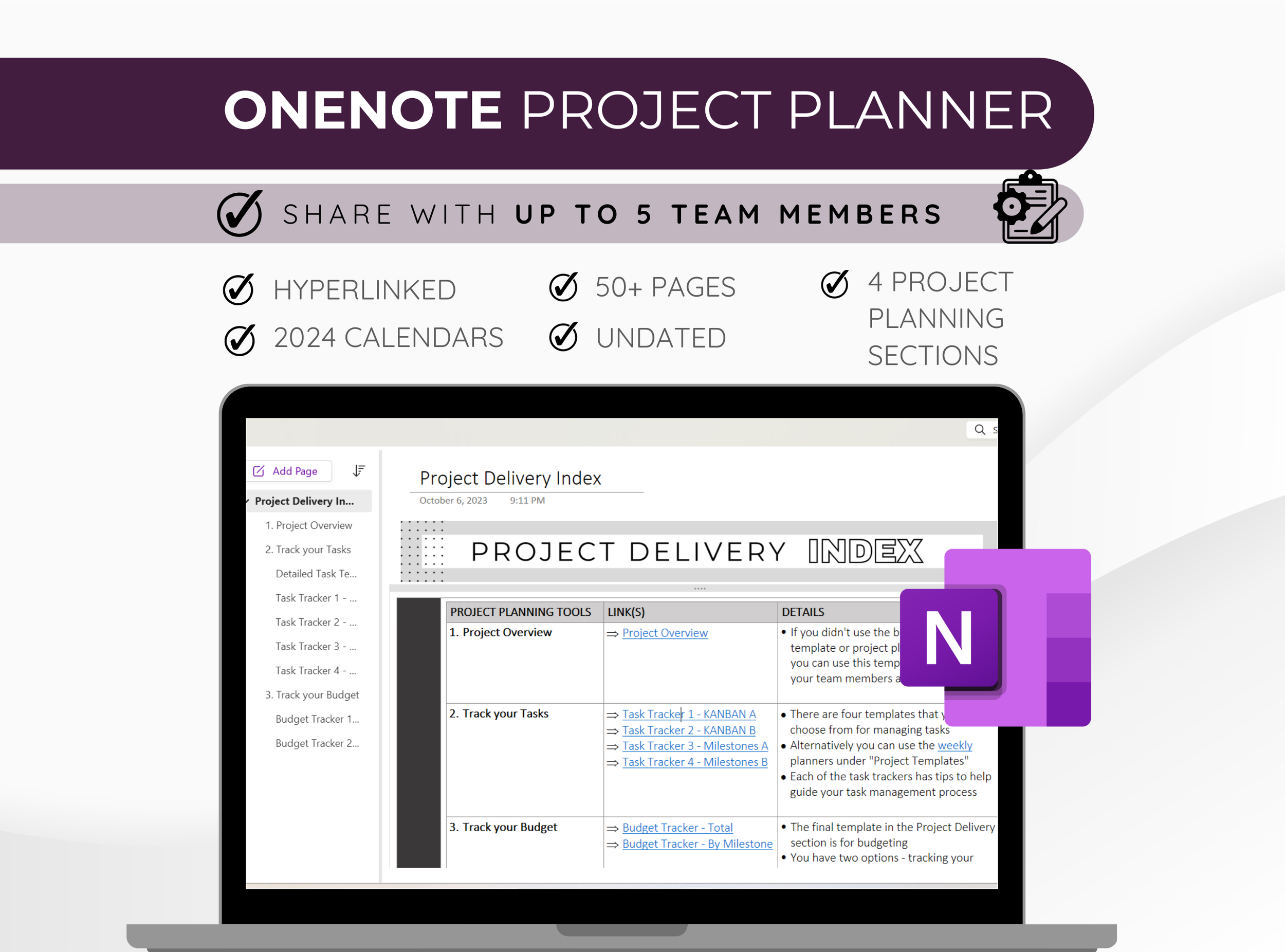OneNote Project Planner Template — Imperfect Organization