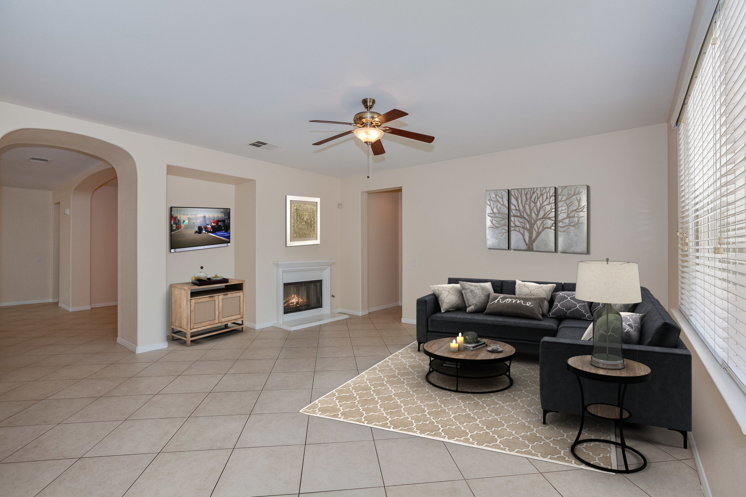 Virtually Staged Family Room