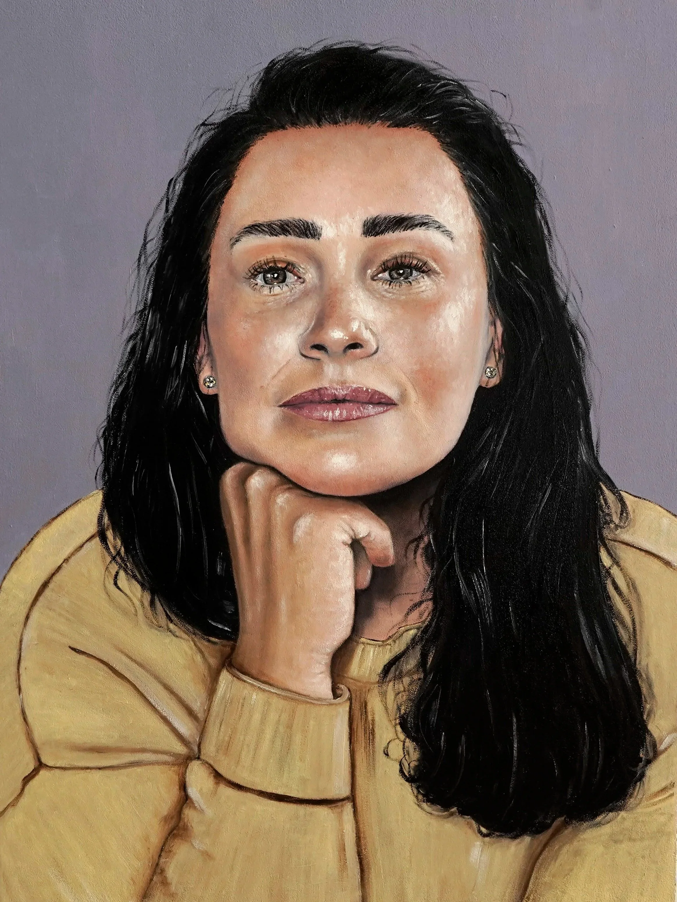 Self Portrait / Arawak Indian Woman - Oil on wood panel