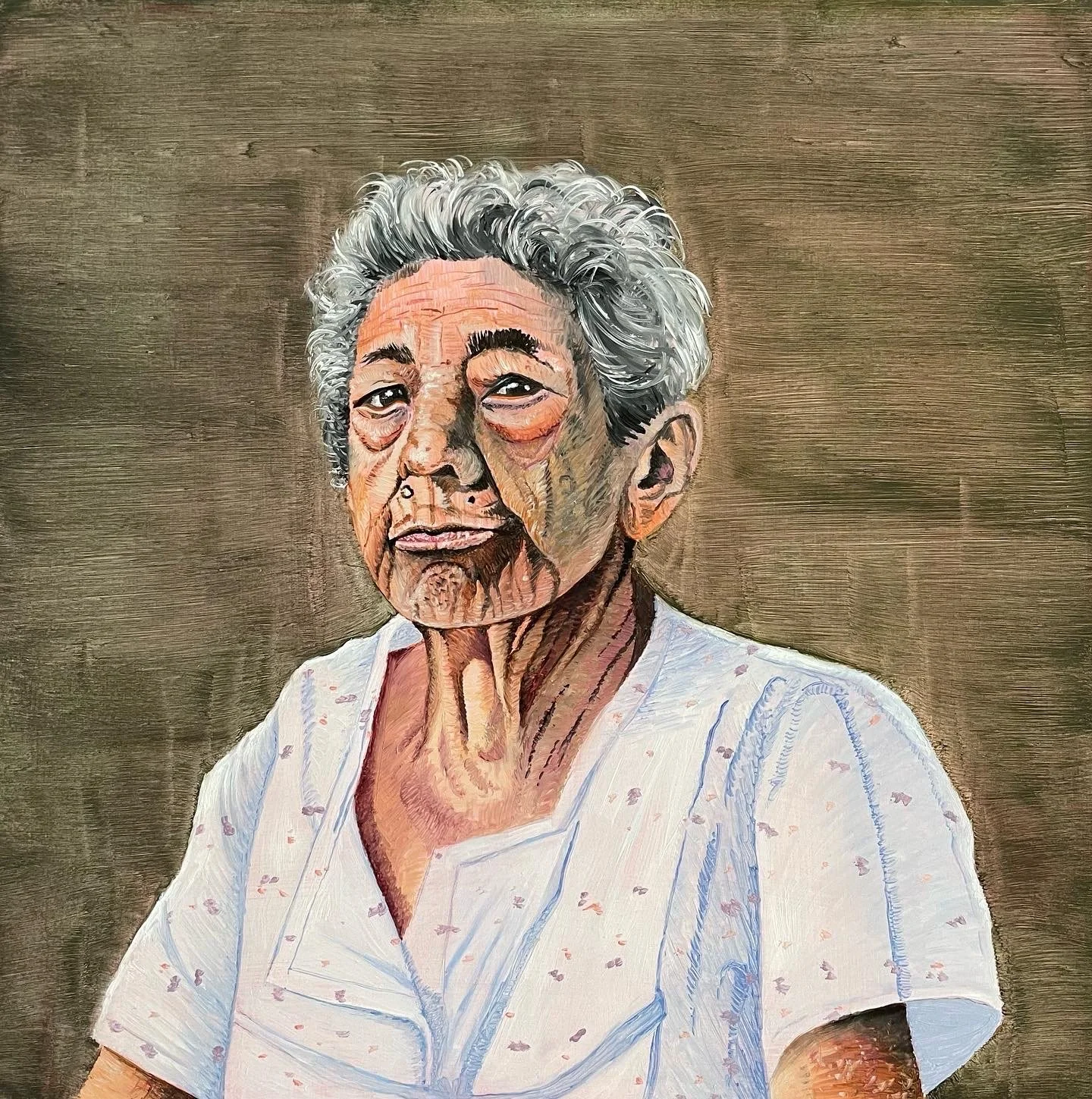 Granny Marie/Arawak Indian Woman, Guyana  - Oil on panel