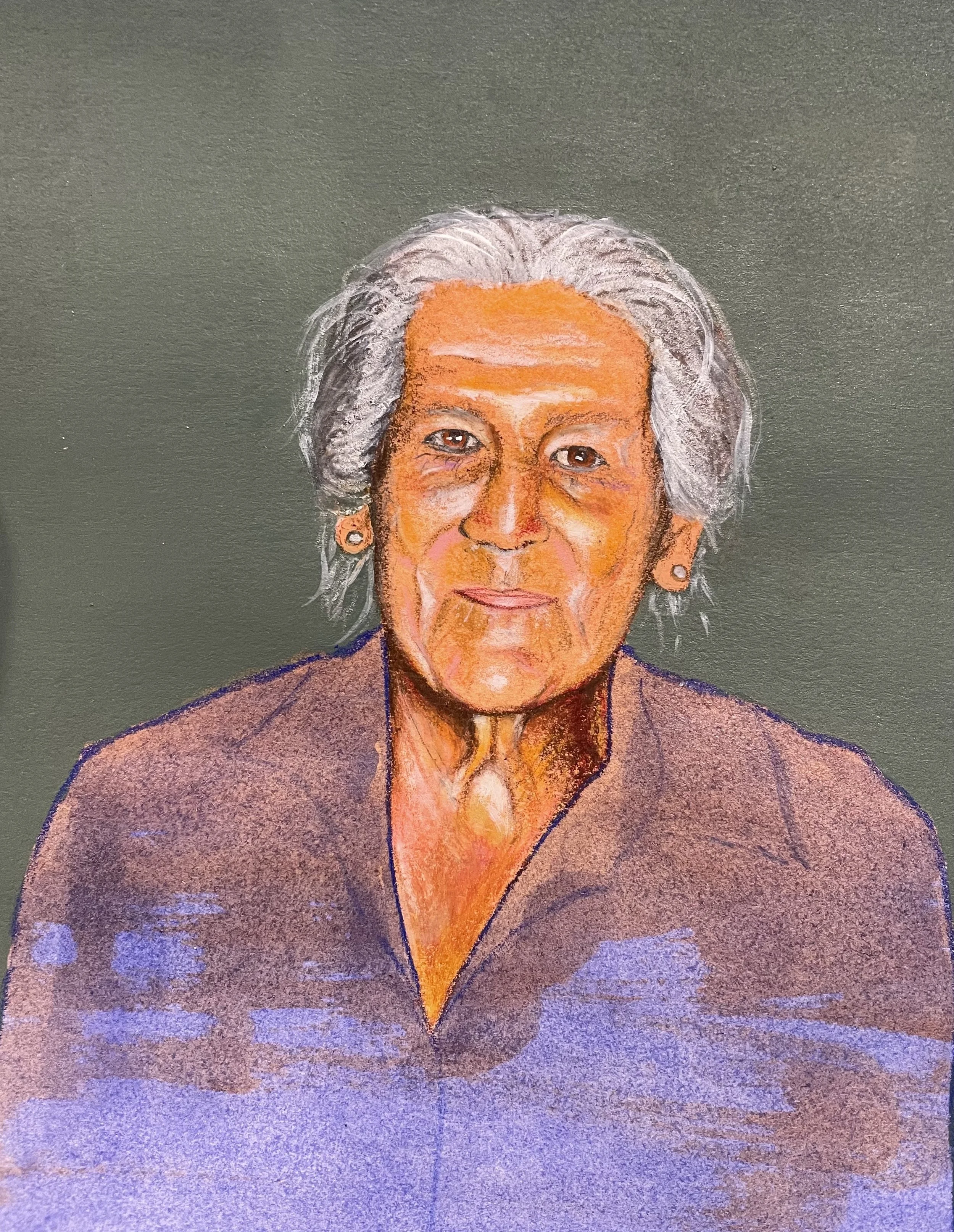 Great Granny Therese/Arawak Indian Woman, Guyana - Mixed media on paper
