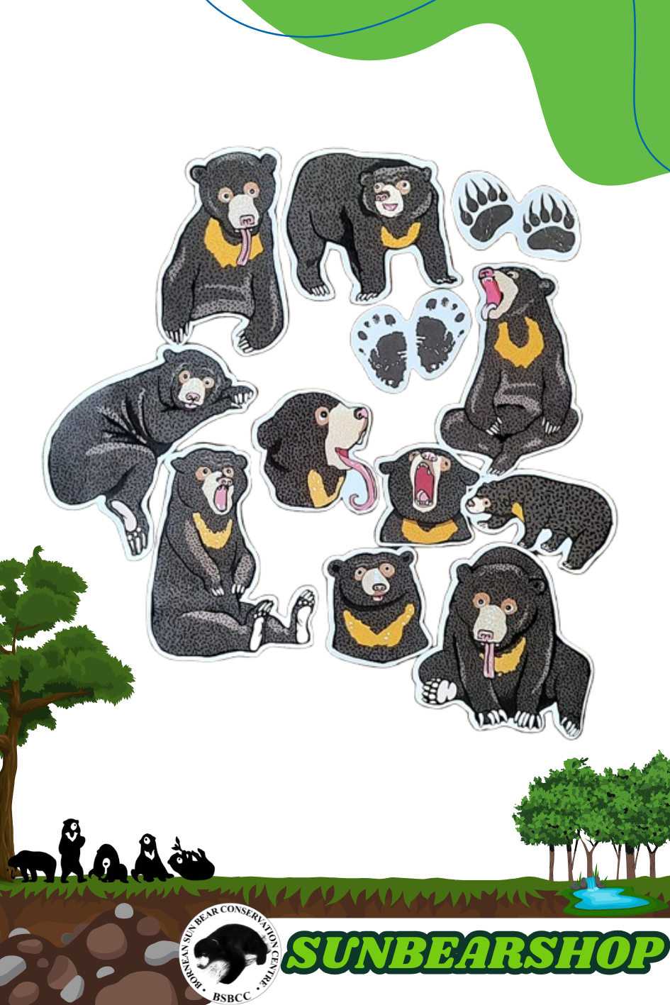 Malayan Sun Bear & Grumpy Animals Sticker
