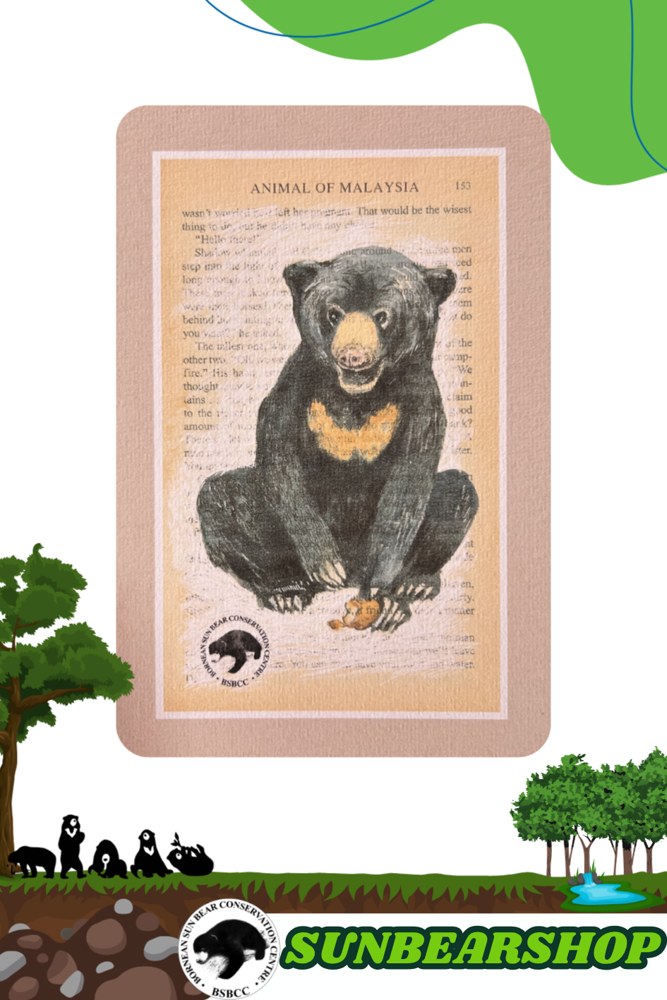 Sun Bear A5 Art - Without Frame