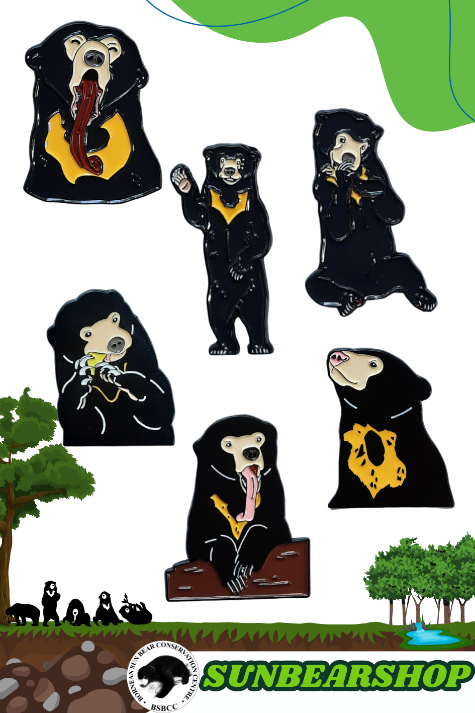 Badge Pin of The Sun Bear