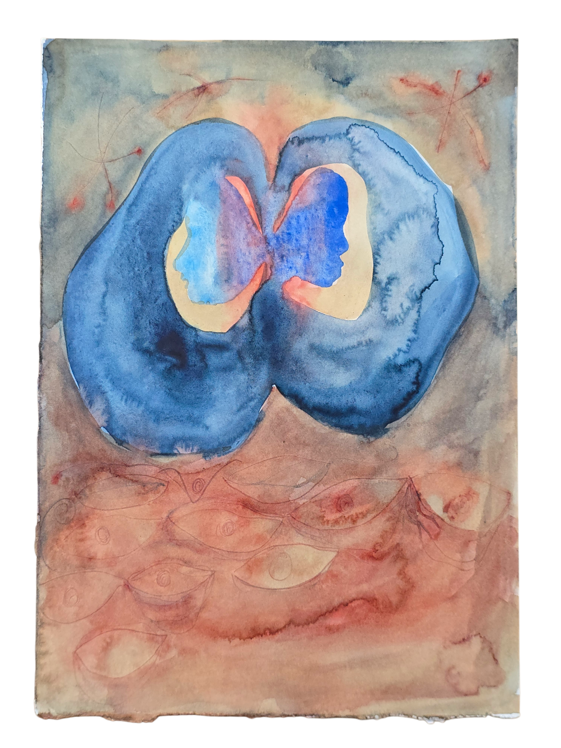 Fluid Twins, 20*30cm on 220g paper
(Erhabenheit, a transparent sound that brings forth a guardian angel (maybe, or a company of light))