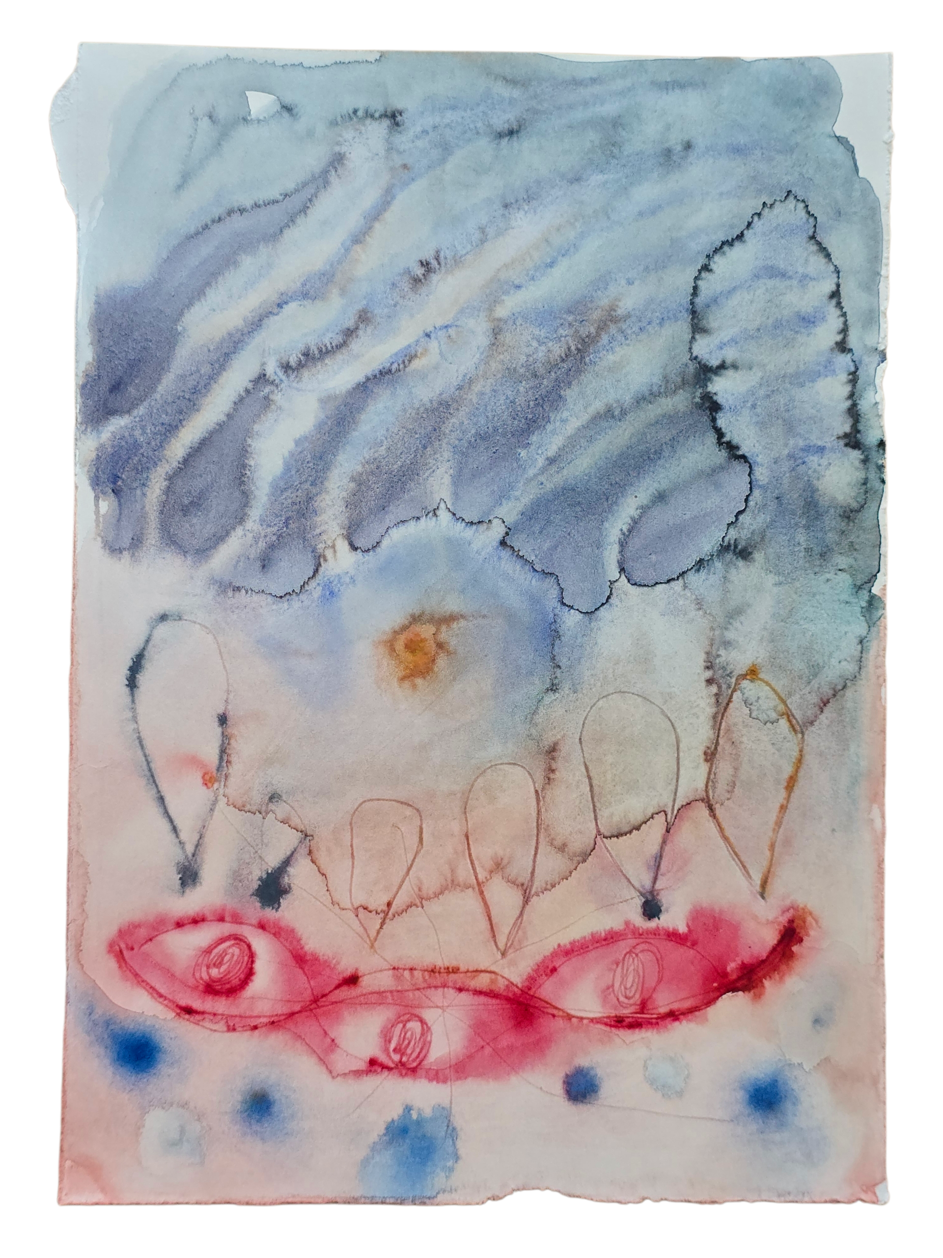 Vivid Fields Under Blue Moon, 20*30cm on 220g paper
(the daydreams at night (that find you))