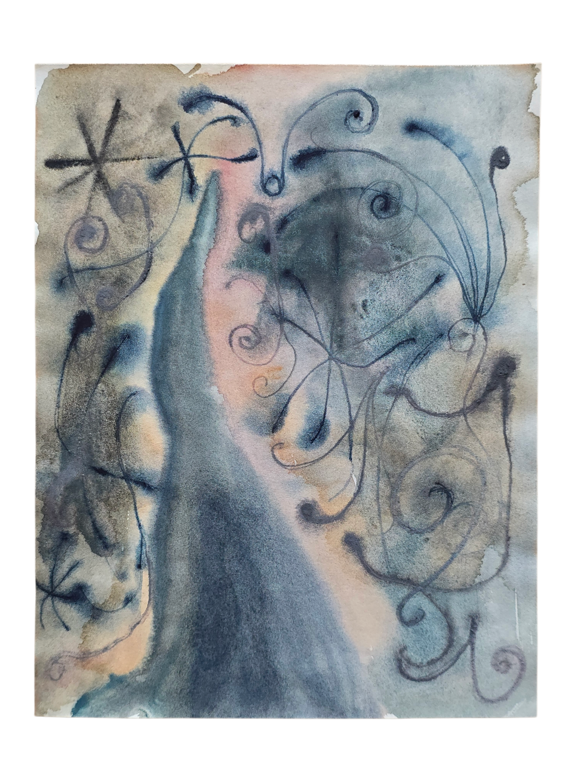 The Entrance, 20*30cm on 110g paper
(something appearing out of nowhere, surrounded by signs (the knowing of the right path summons the entrance to the world we imagine))