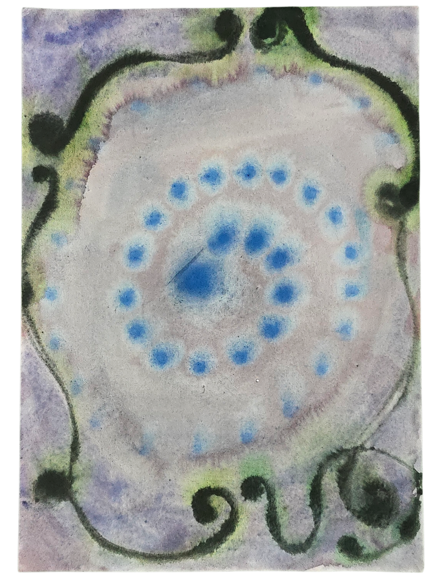 The Fountain, 20*30cm on 220g paper
(a line to follow, a thread to hold. thinking of blue whales, of spirals in the sea, of air and water and all things that sit on skin)