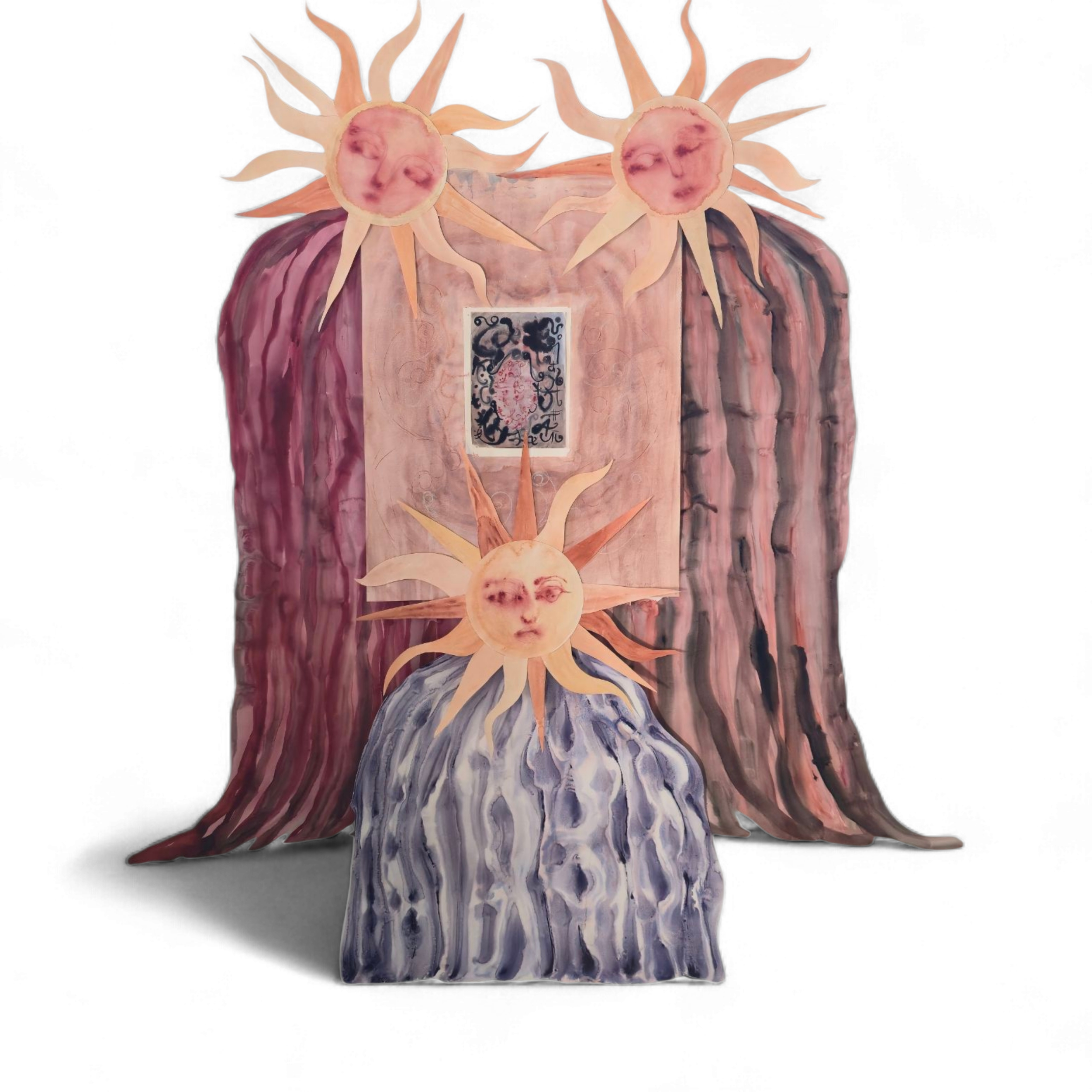 Chapter One: The Three Suns
Water, watercolor, ashes and glue on paper
210 *150cm
2026