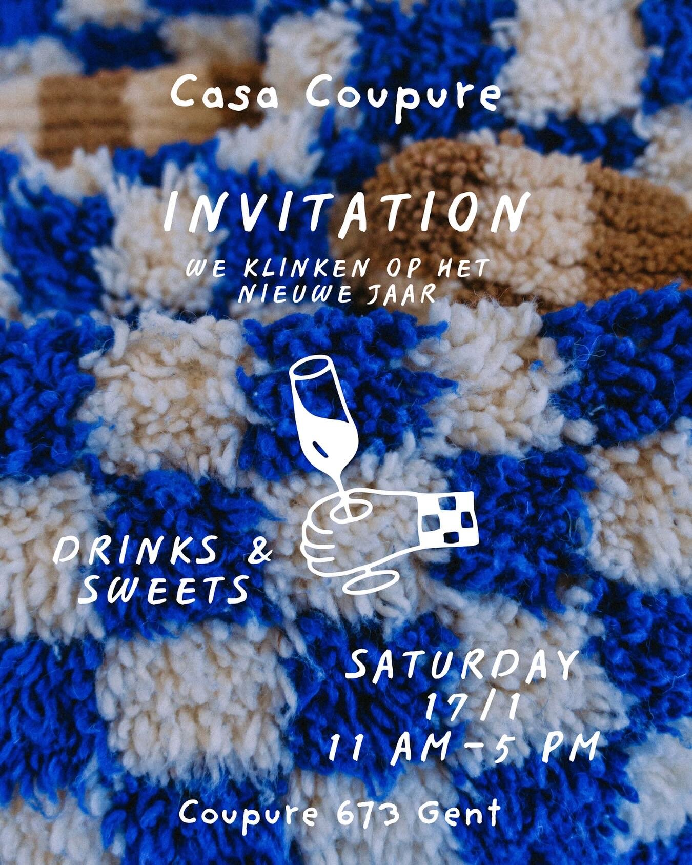 YOU&rsquo;RE INVITED! Zaterdag 17 januari klinken we op het nieuwe jaar. Kom langs voor coffee, drinks &amp; sweets en snuister eens rond in de showroom. 

We zijn dan net terug van Marokko 🤗 Welkom van 11u tot 17u. Wie breng jij mee? 

Tot dan,
Jok