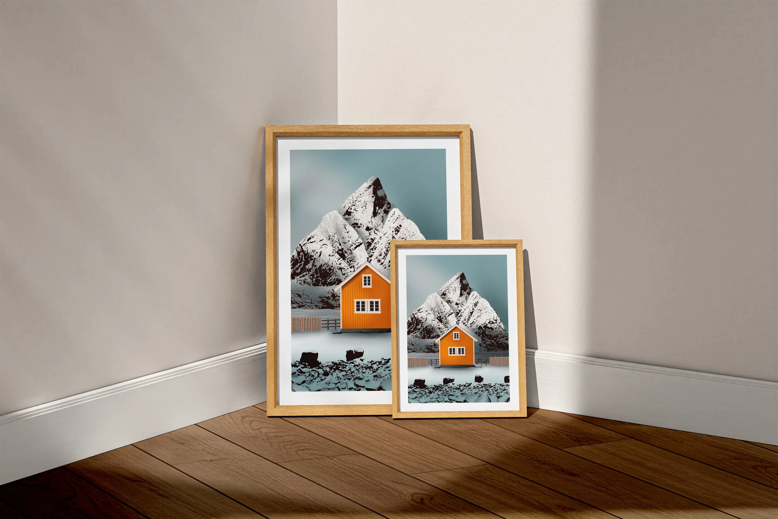 Maison de pêcheur jaune à Sakrisøy dans l’archipel des Îles Lofoten.