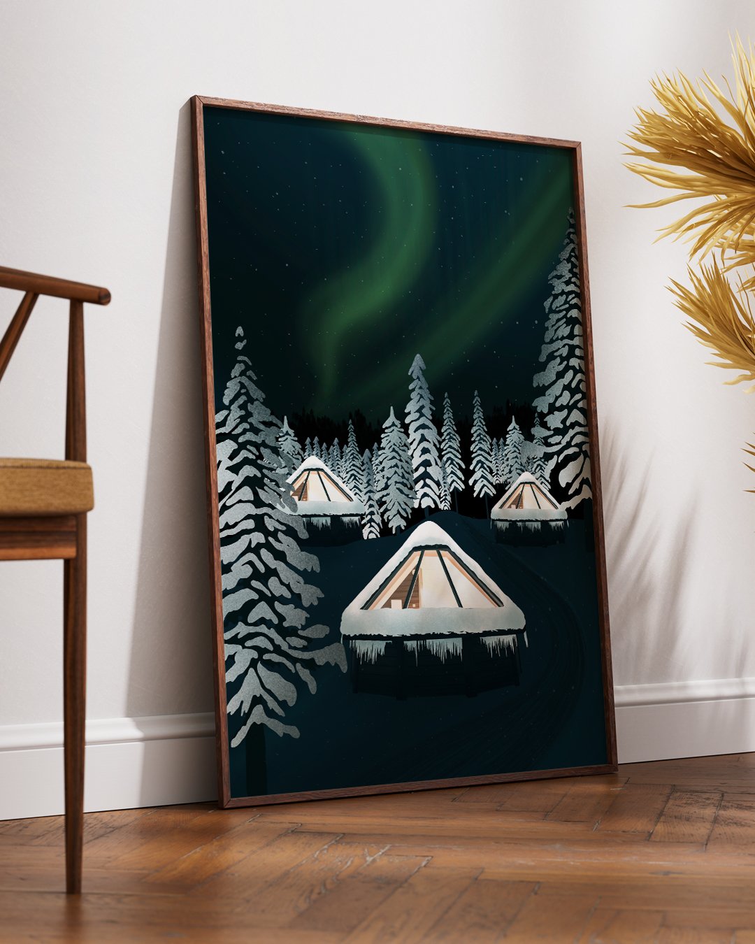 Aurora hotel under the northern lights of finland.