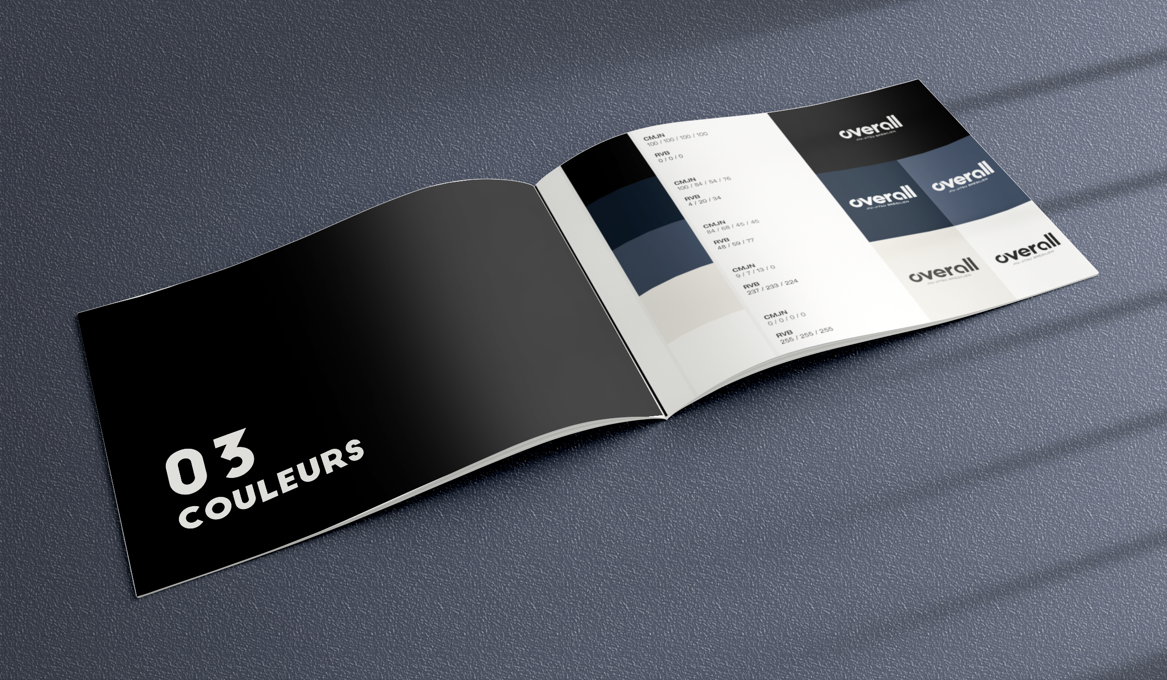 Charte graphique du club de Jiu Jitsu Brésilien Overall.