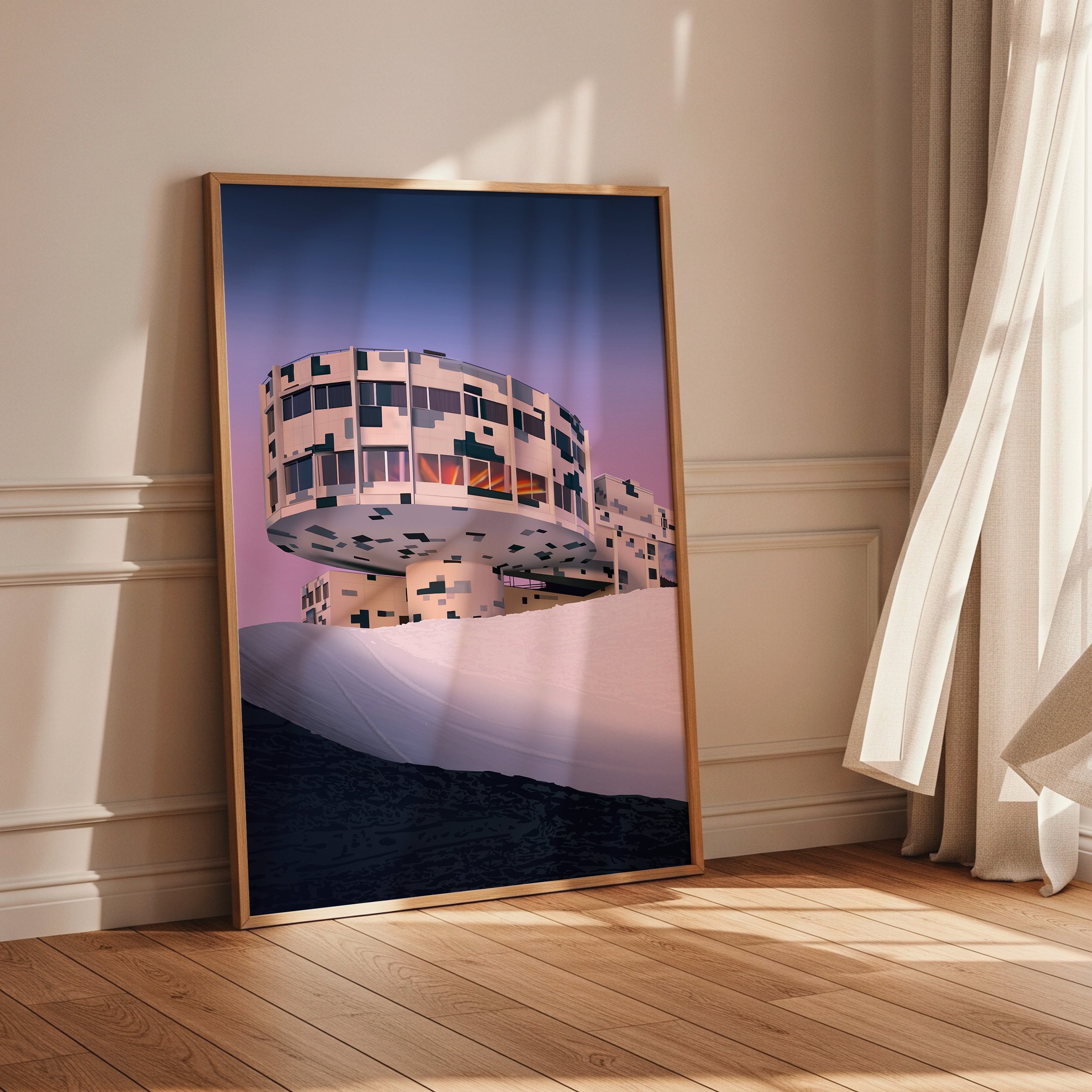 Bâtiment le "Galaaxy" dans la station de ski à Laax en Suisse.