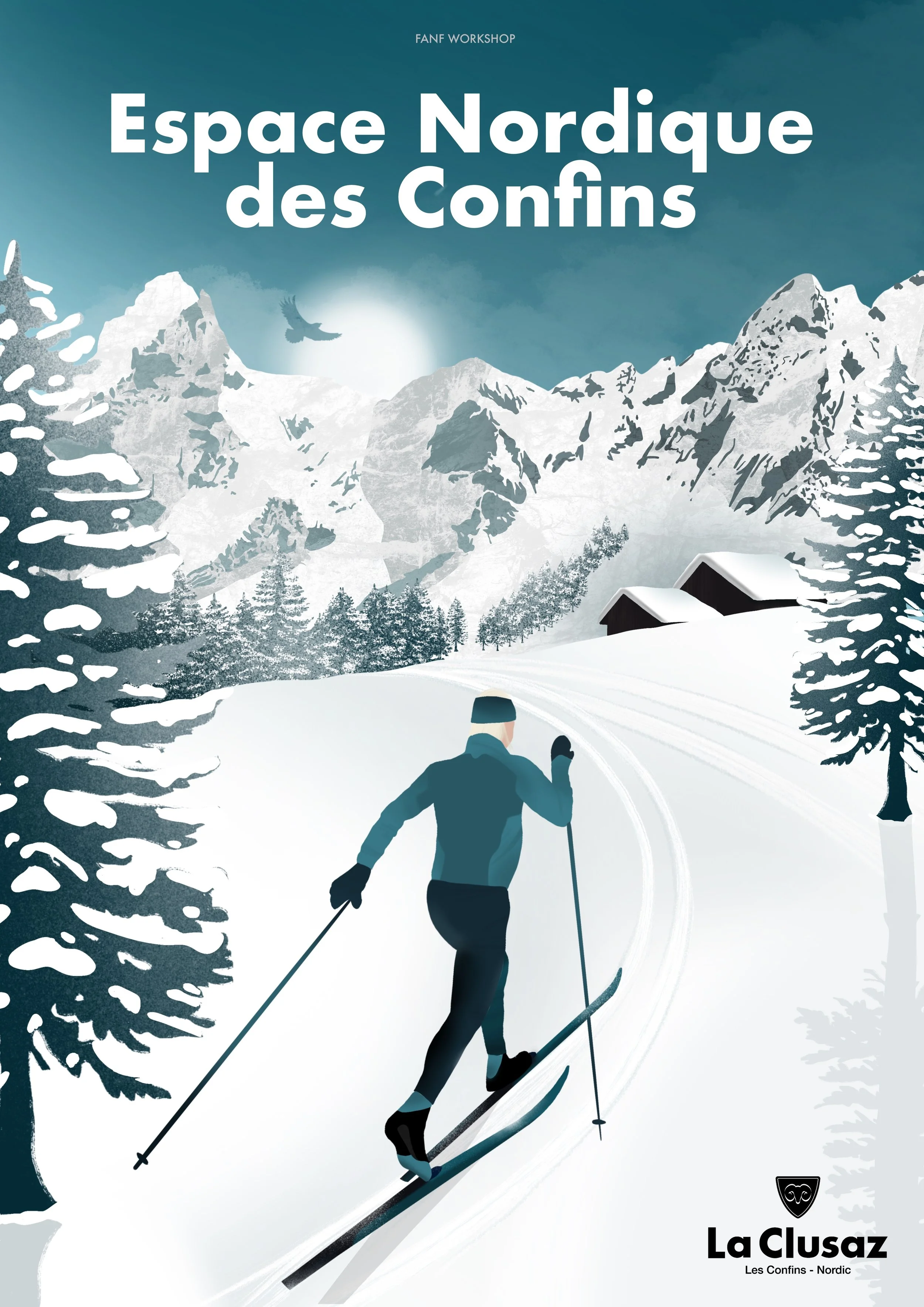 Poster pour l'Espace nordique des Confins à La Clusaz