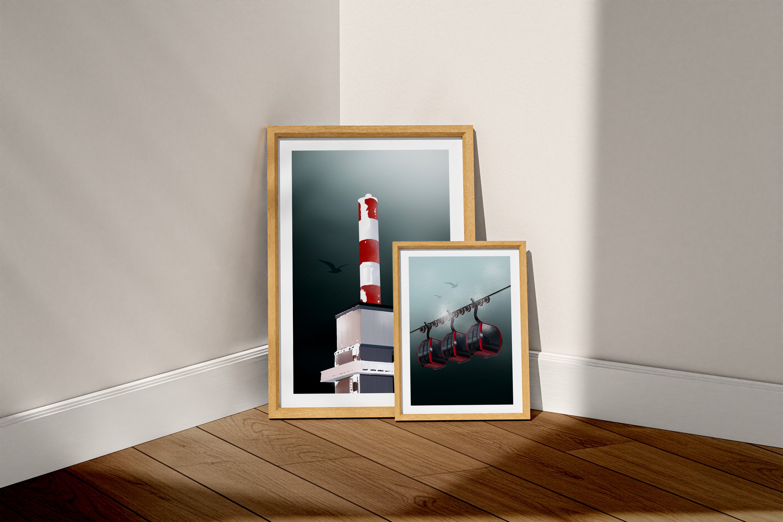 Illustration digitale de la tour de télécommunication  de la station de ski de Ruka en Finlande.