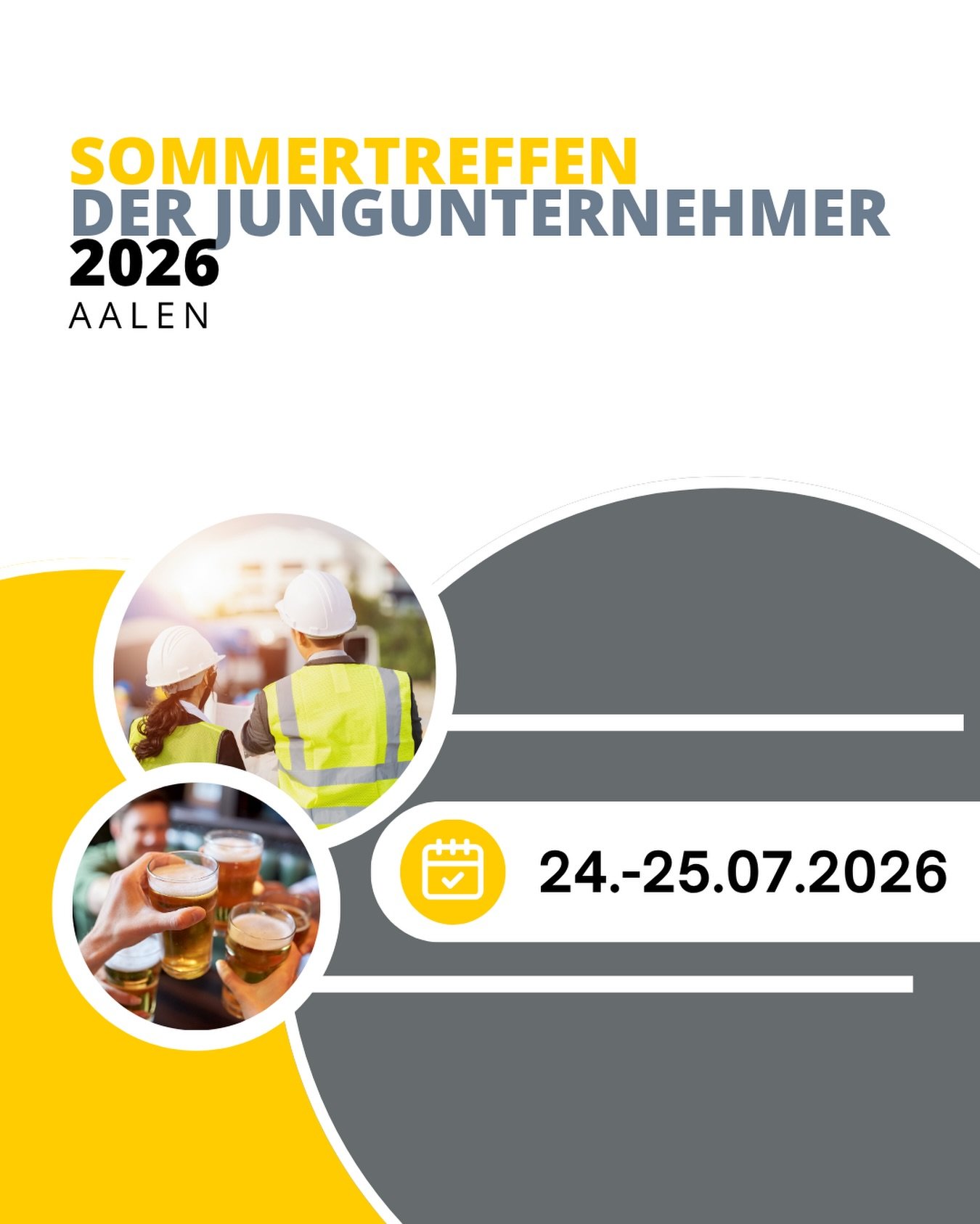 🚀 Jungunternehmer 2026 &ndash; Sei dabei!
Du willst dich mit Gleichgesinnten vernetzen, neue Impulse bekommen und gemeinsam an der Zukunft der Bauwirtschaft arbeiten? Dann sichere dir jetzt deinen Platz beim Jungunternehmertreffen 2026! 💡🏗️

📅 24