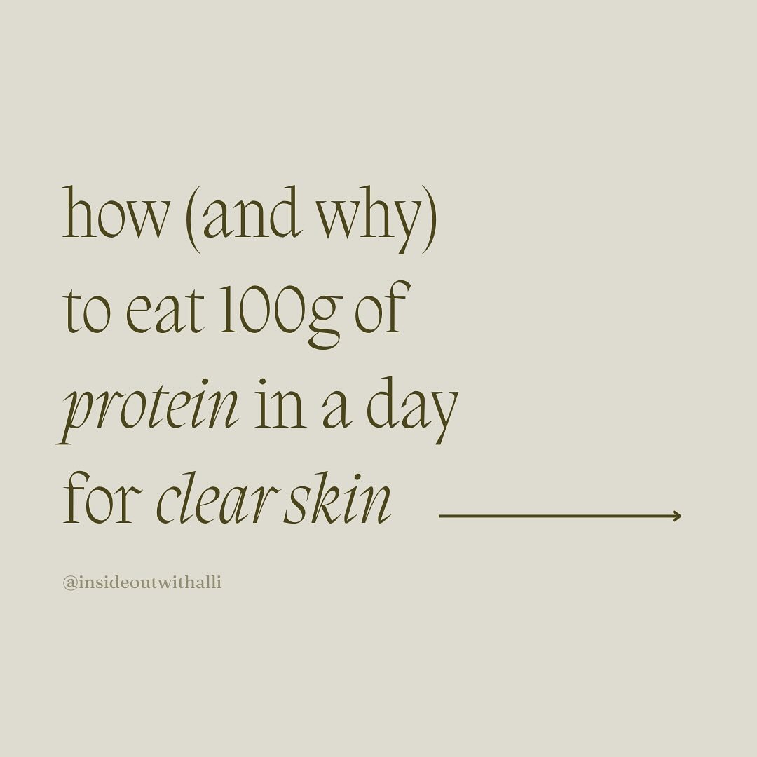How and why you should be aiming to eat 100+g of protein per day if you&rsquo;re trying to clear your skin 🤍 

Pro tip: track your macros (protein, carbs, and fats) for just 3 days to see where you&rsquo;re at currently &mdash; then make and adjustm