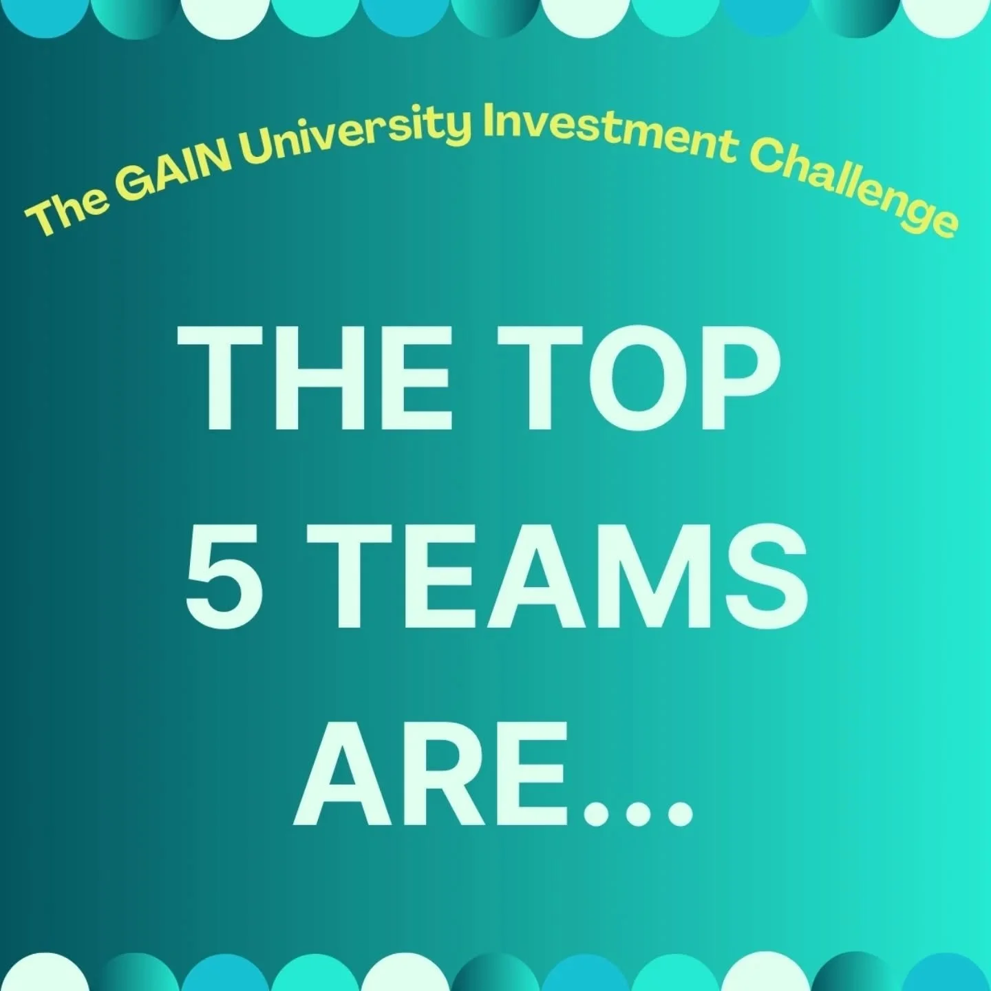 We are excited to announce the Top 5 teams in this year's University Investment Challenge 🏆

The standard of presentations from all the teams taking part was SO HIGH, we are seriously impressed with you all. Well done to all the teams who have taken