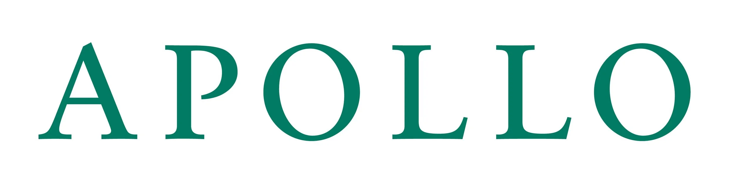 The word 'APOLLO' written in large, bold green letters on a white background.