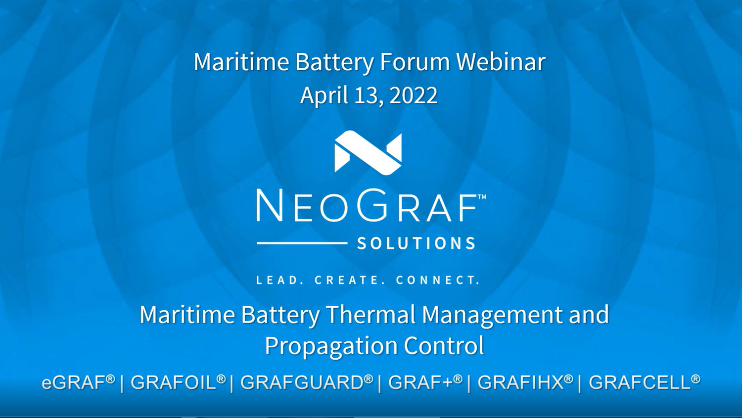 NeoGraf Solutions - Maritime Battery Thermal Management and Propagation Control