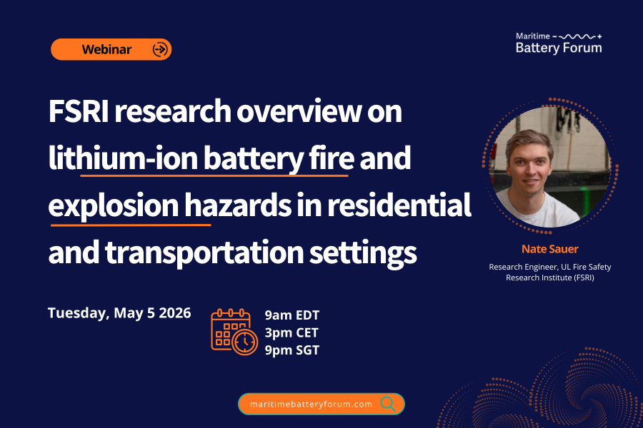 Recording &amp; Summary MBF Webinar - FSRI research overview on lithium-ion battery fire and explosion hazards in residential and transportation settings