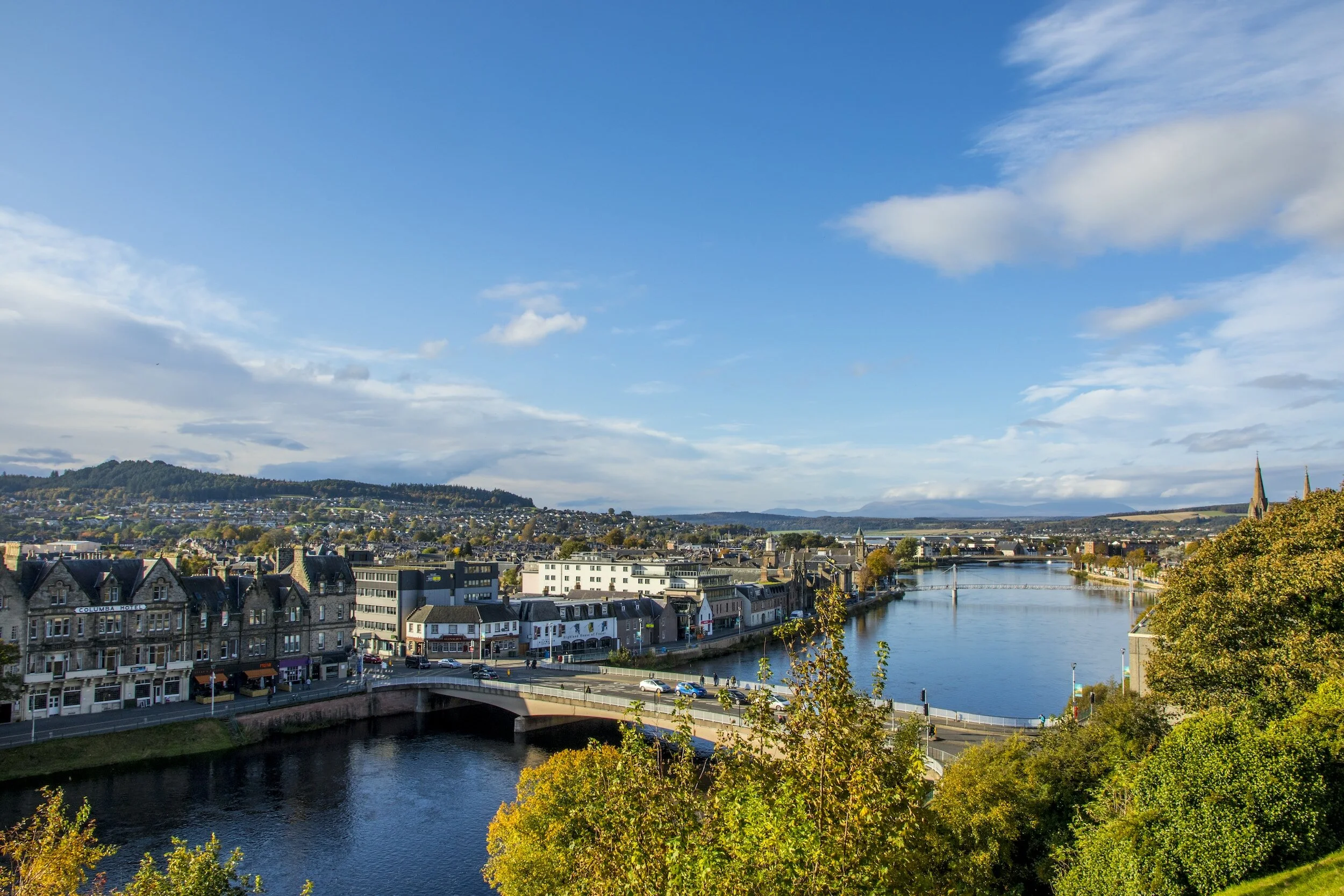 View of Inverness city centre from the castle