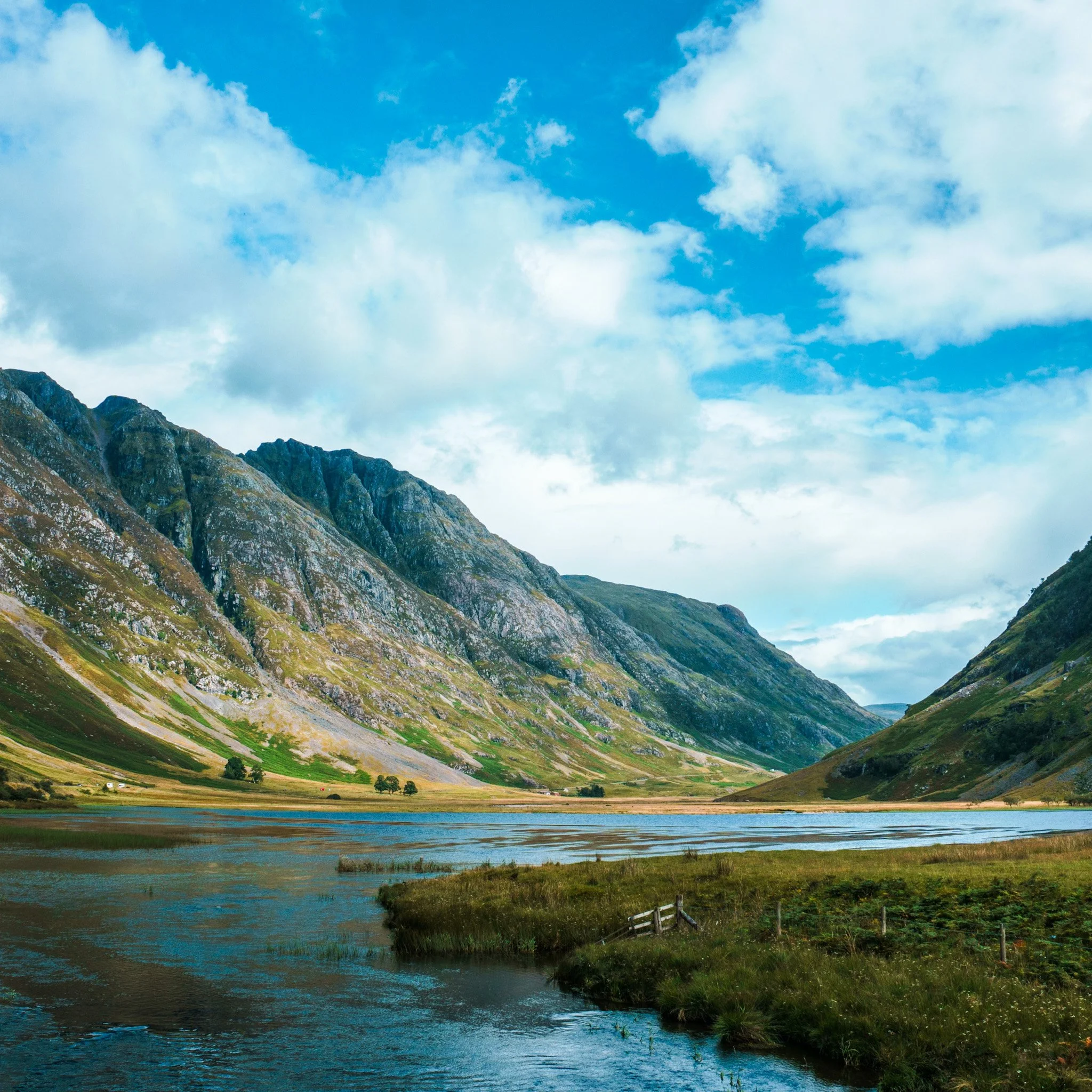Towering glen from valley floor