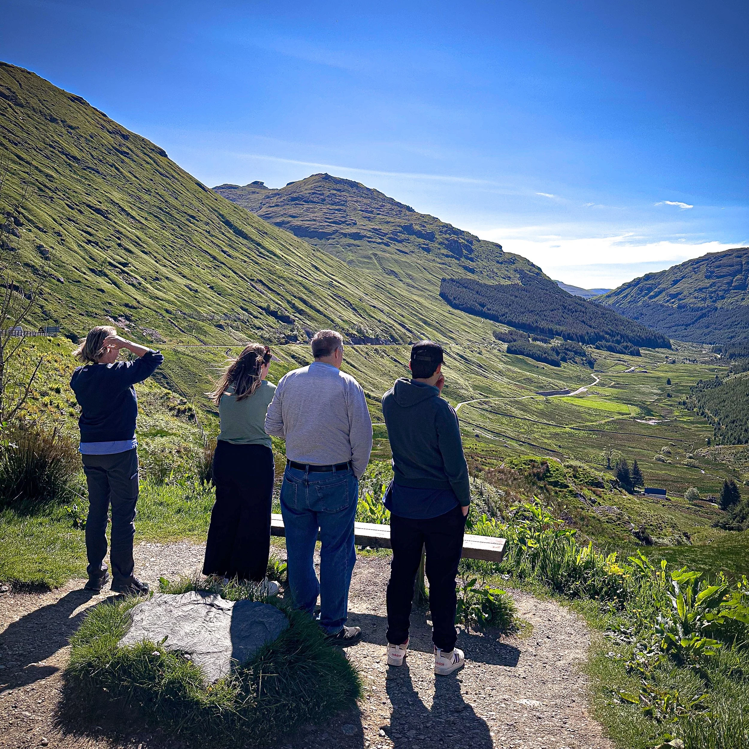 Rest and Be Thankful viewpoint – a breathtaking Highland mountain pass on our excursion to Inveraray.