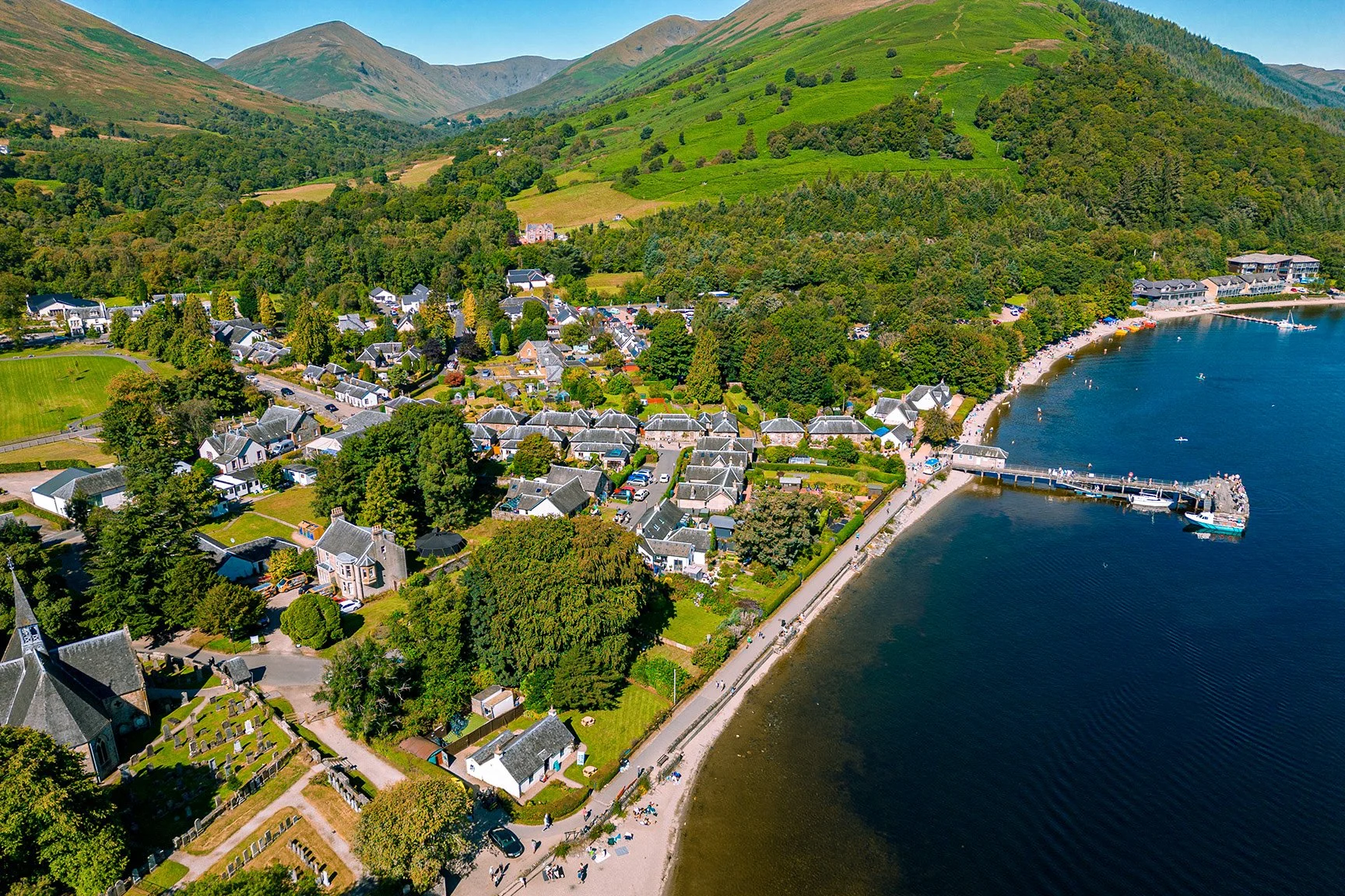 The picturesque village of Luss on the Bonnie Banks of Loch Lomond, a highlight of our tour