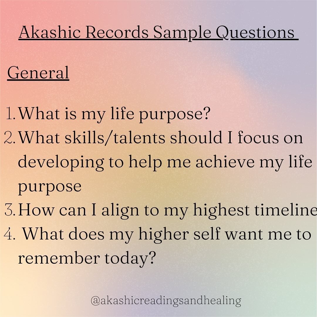 I haven&rsquo;t posted any sample questions for ages! People often ask, what type of questions work best in an Akashic Records Reading. The general rule is if a question starts with &lsquo;how&rsquo; &lsquo;what&rsquo; or &lsquo;why&rsquo; it&rsquo;s