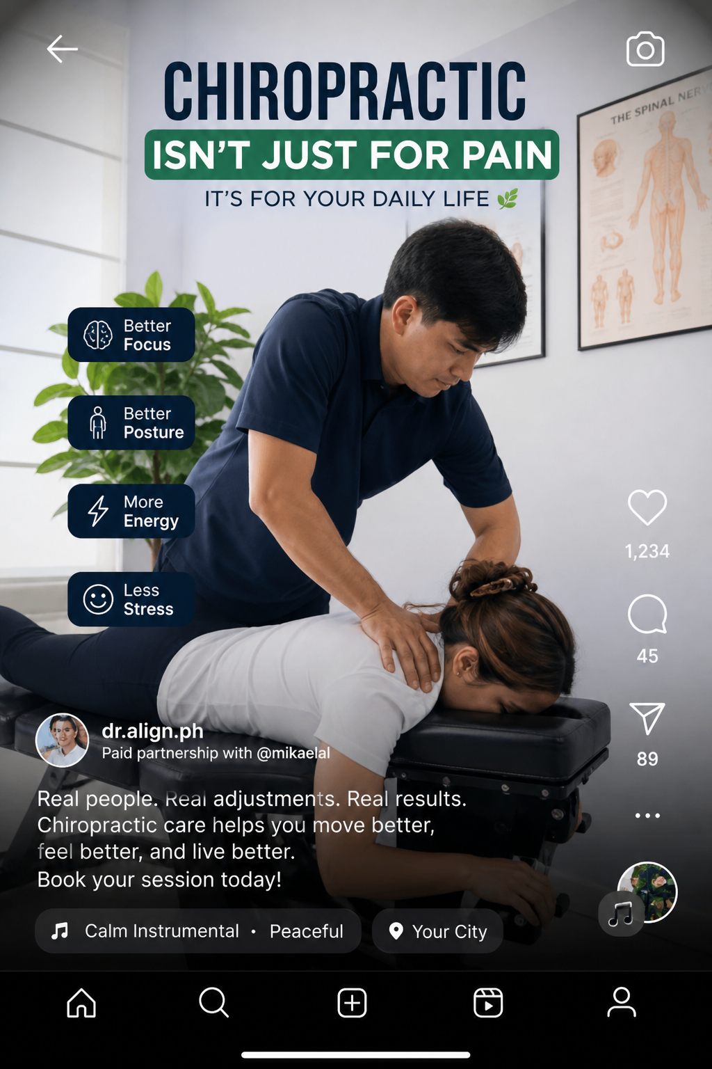 Chiropractic session with nano creator