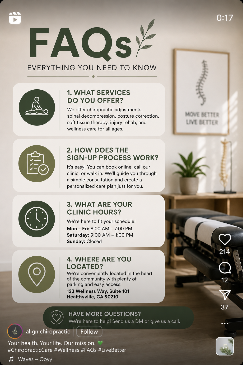 Sample FAQs for clinics