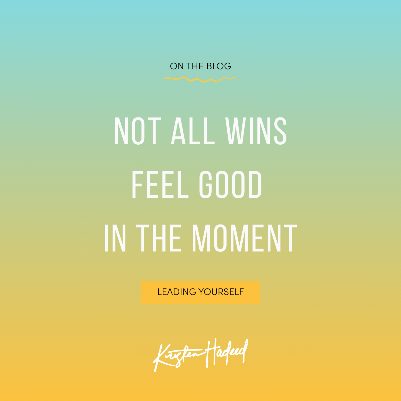 Not all wins feel good in the moment