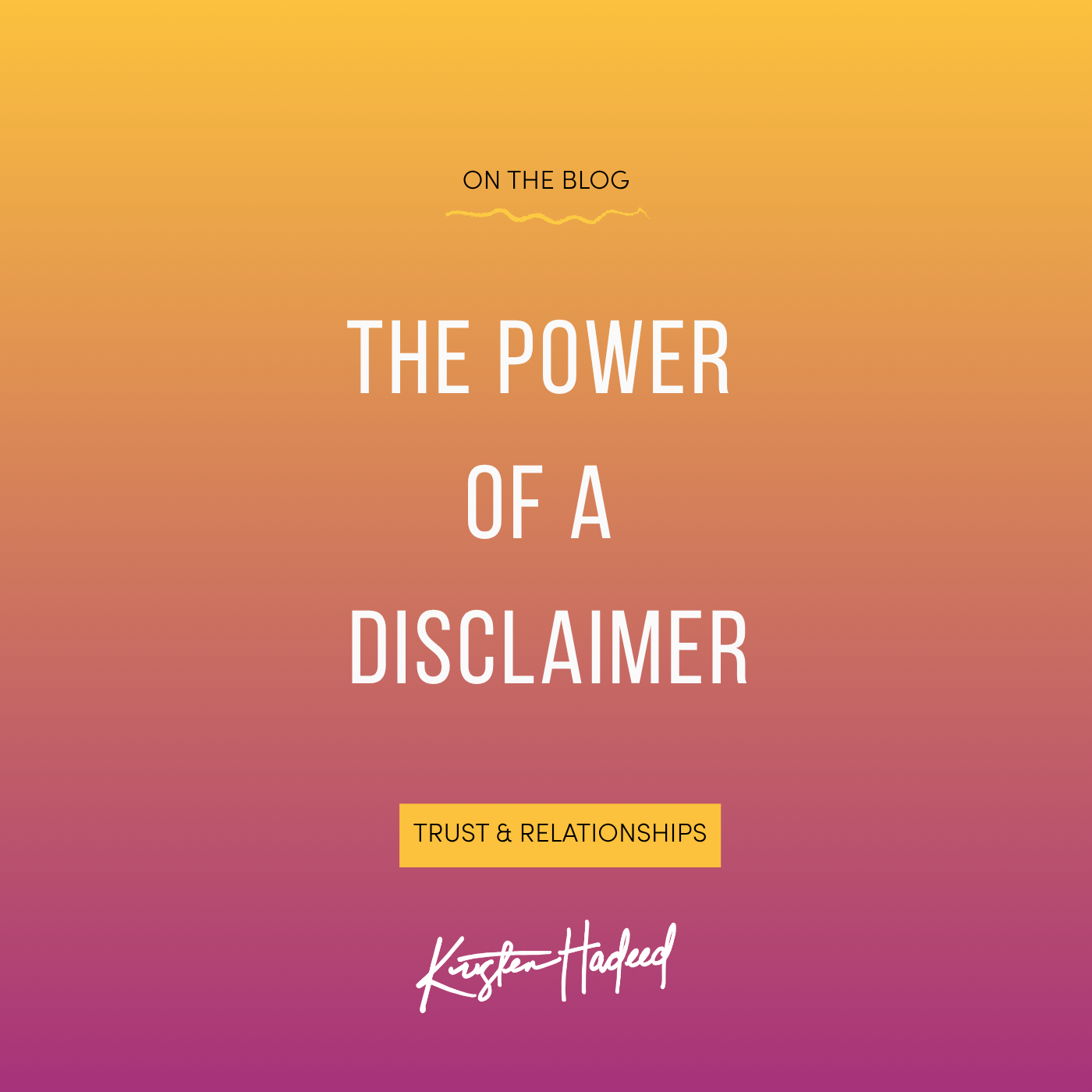 The power of a disclaimer