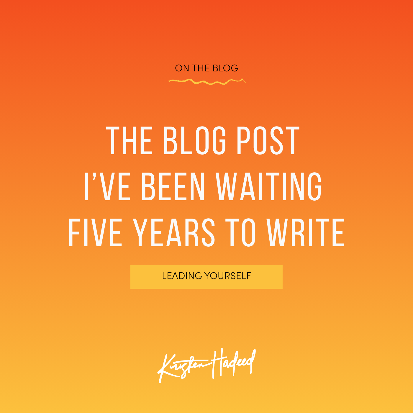 The blog post I’ve been waiting five years to write