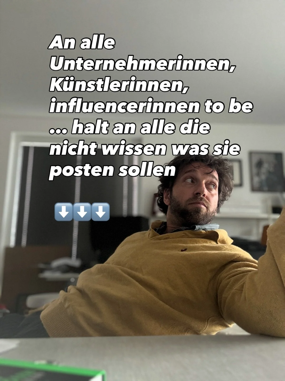 ⬇️⬇️⬇️ Das hier ist ein St&uuml;ck Content. Wahrscheinlich nicht das beste. ABER! Wenn du diesen Satz hier liest dann hat dieses Posting dich gefunden. Oder du hast es gefunden. Wie auch immer: was ich eigentlich sagen will: Deine Postings m&uuml;sse
