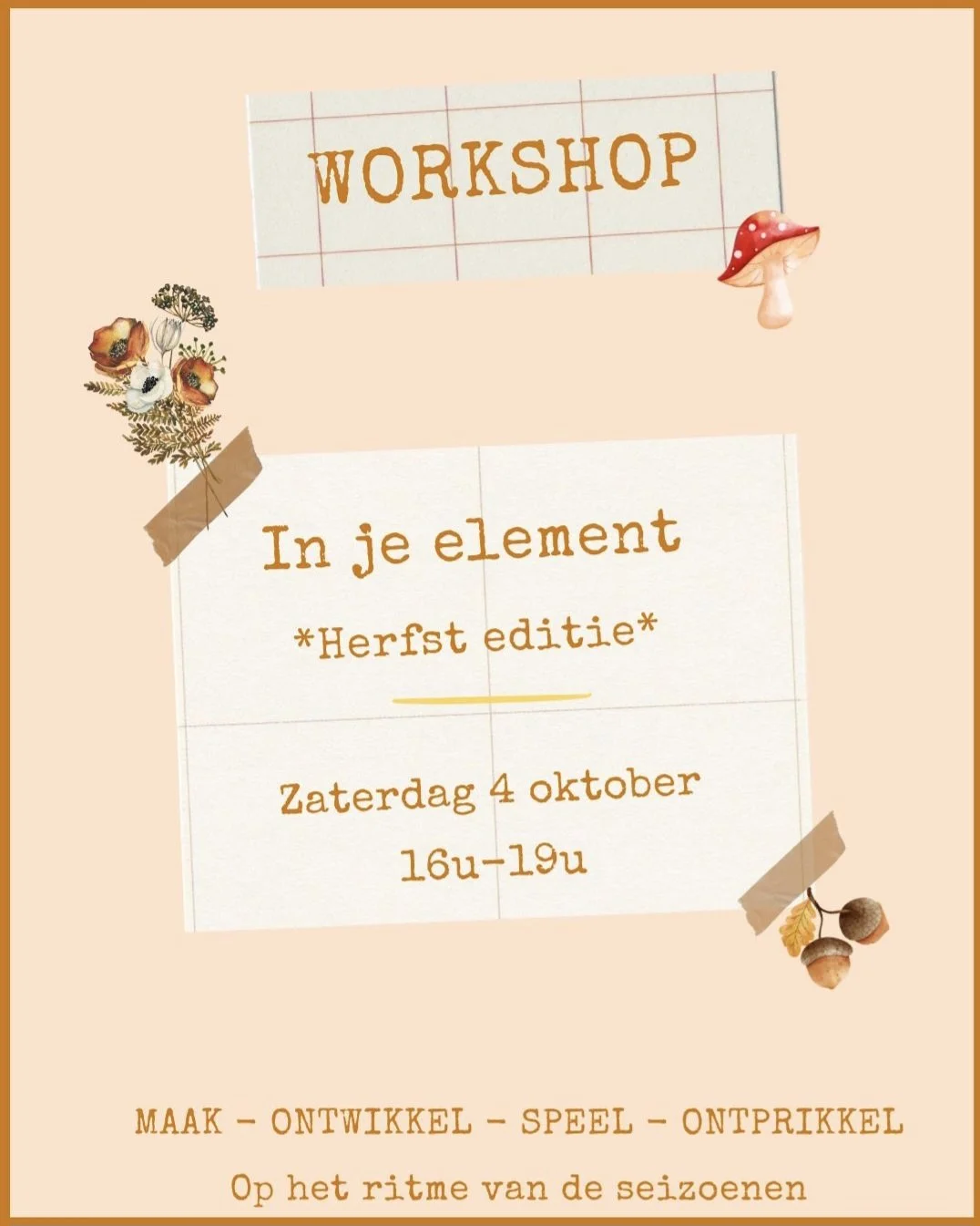 WORKSHOP “in je element”