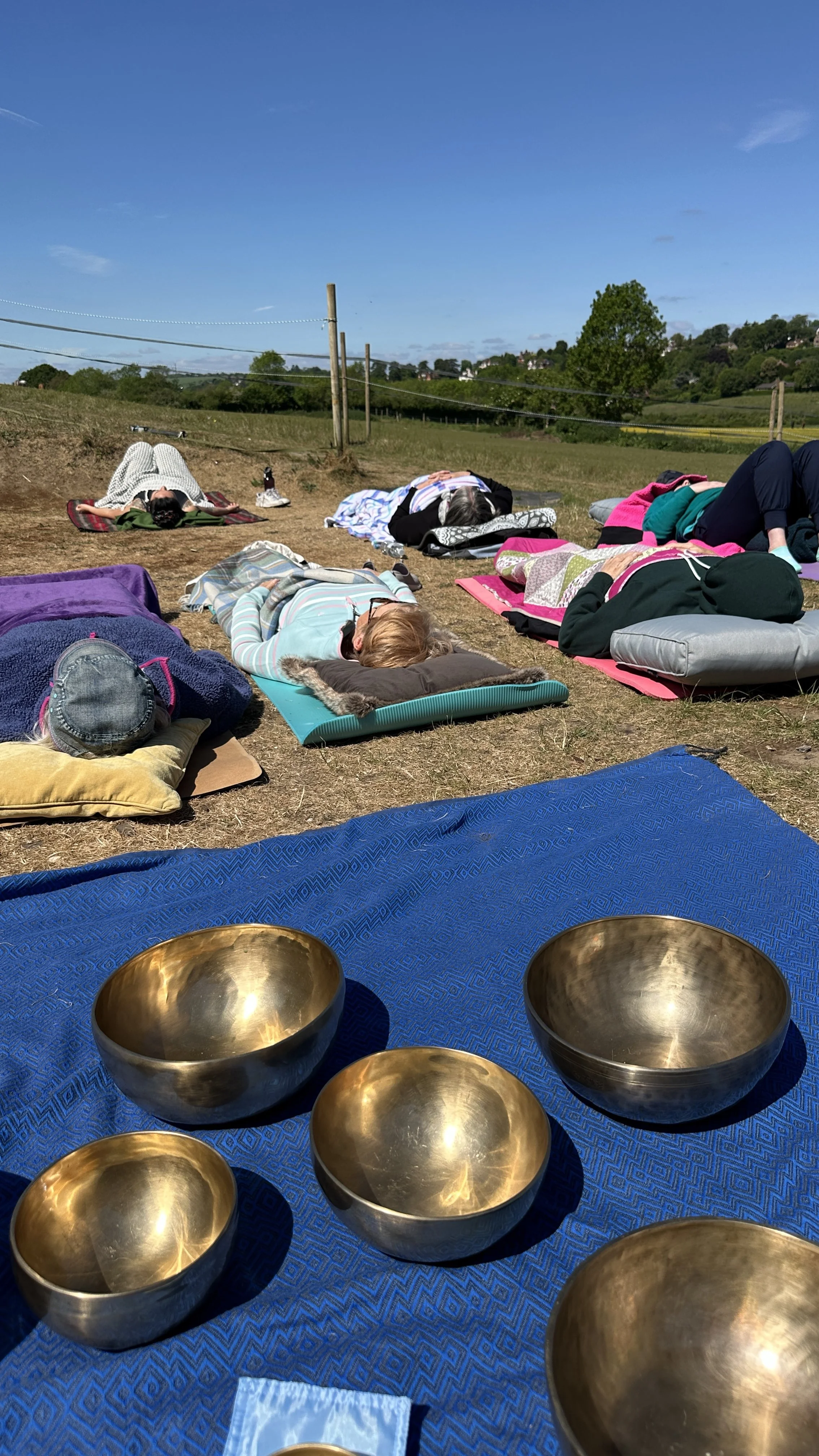 Outside Sound baths with Karen skidmore