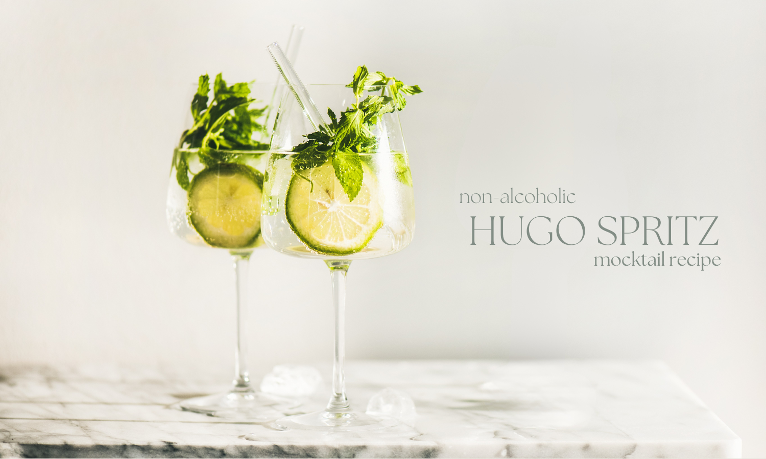 non alcoholic Hugo spritz mocktail recipe