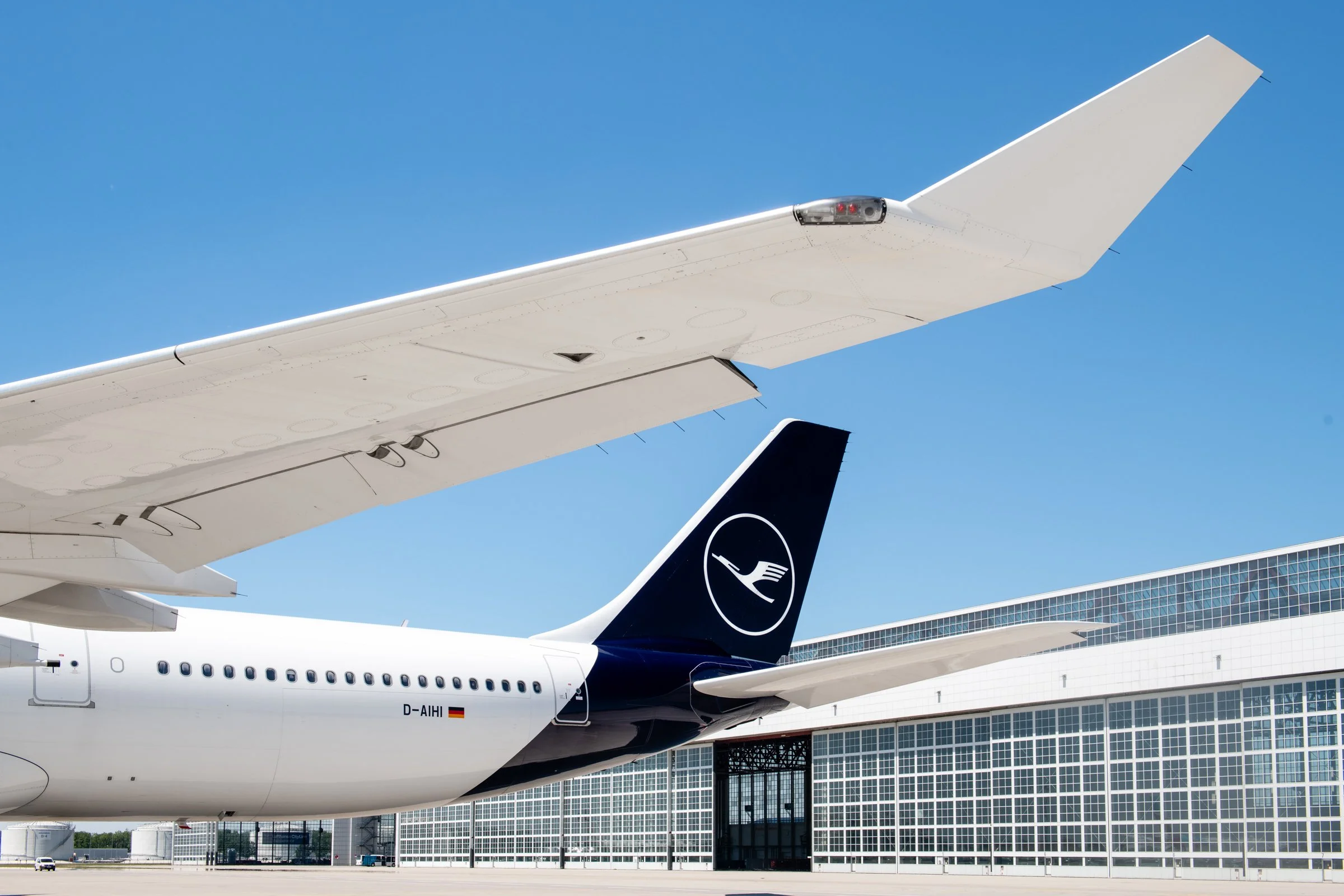 LH New Livery A340 tail wing hangar.jpg