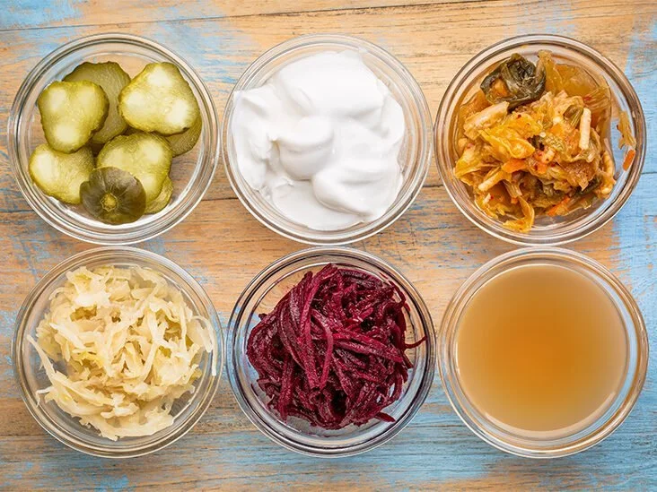 Best dairy-free probiotic foods for gut health including kimchi, miso, and kefir for IBS relief - BeWellByAK, Alana Kessler RDN