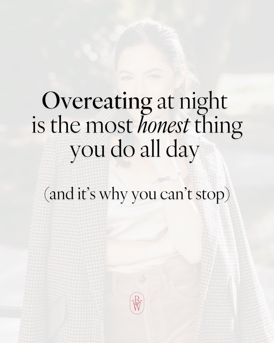 Overeating at night is the most emotionally honest thing you are doing during your day. Comment or DM
&lsquo;CONNECT&rsquo; to learn another way ↪️