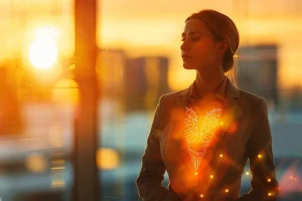 Editorial photo of a professional woman explaining high-functioning emotional eating and why successful women overeat - BeWellByAK, Alana Kessler RDN