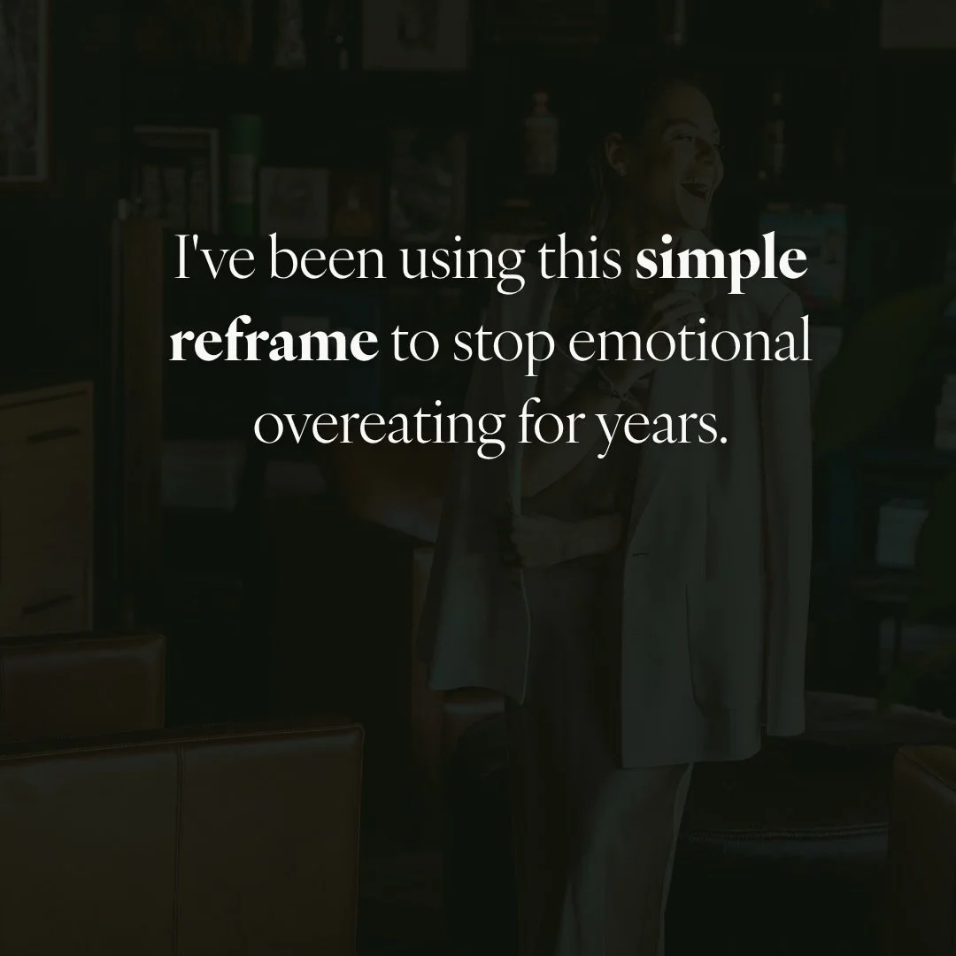 I&rsquo;ve been using this simple reframe to stop emotional overeating for years. Honestly? I underestimated how much this helped people. I thought it was obvious. 
So I started running it by my community. Friends. Clients. Women in my programs. Nobo
