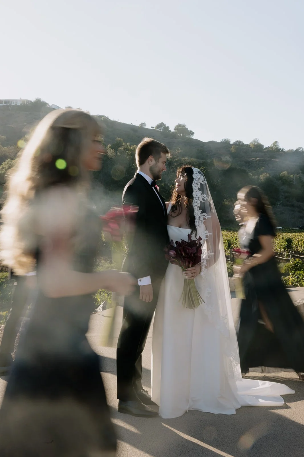 @debloemco bridal party calla lily red bouquet