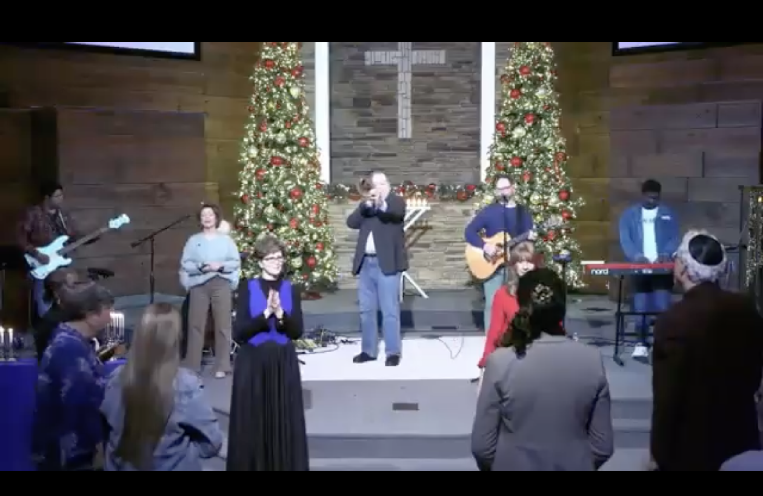 Sounding Shofar at Messiah's Hope Shabbat Service