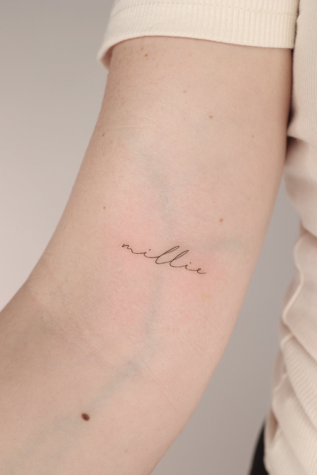 millie font tattoo fineline