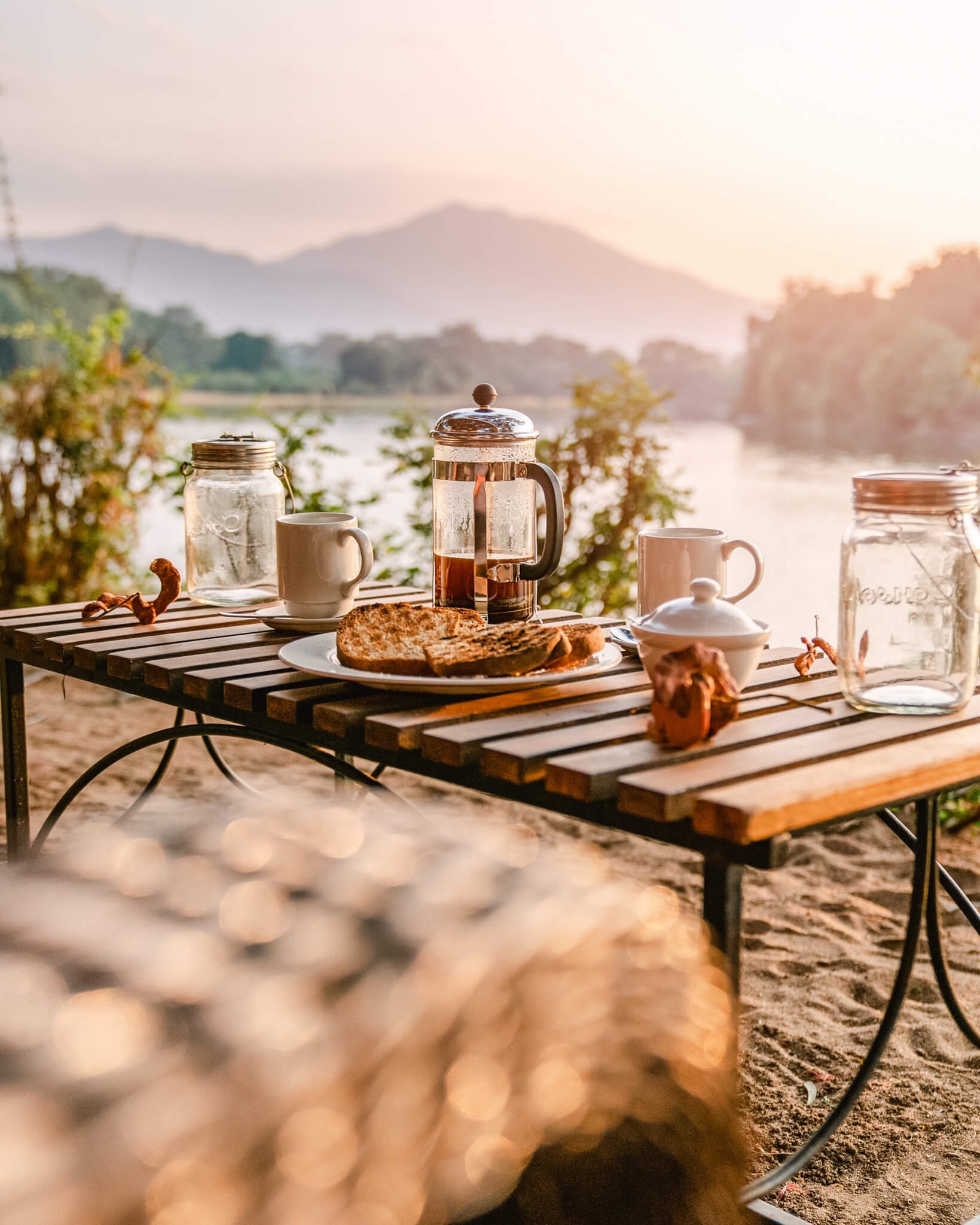 Safari tea breakfast Zambia.
